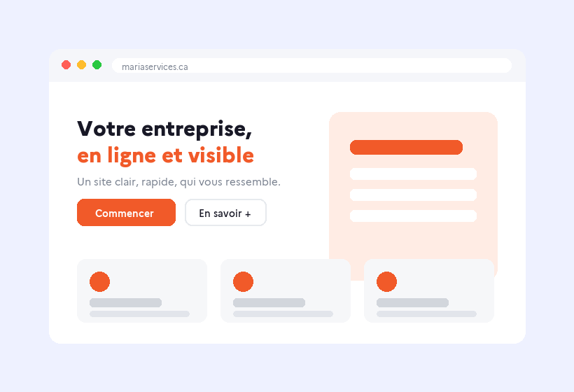Maquette de site web d'entreprise